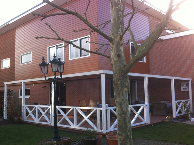 aluminium hoekveranda met balustrades