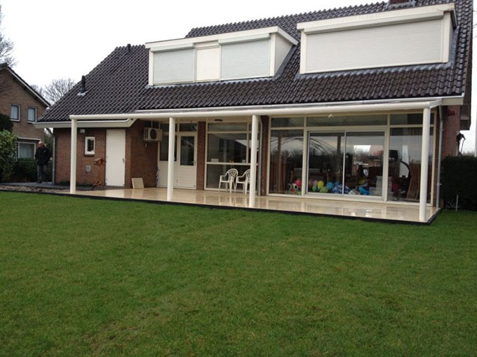 aluminium veranda met polycarbonaatplaten